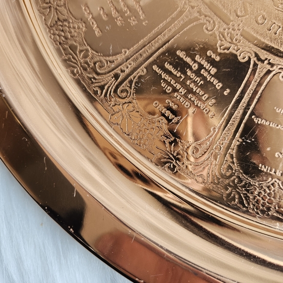 Vintage Copper “Fond Recollection” Bar Tray – Cocktail Recipe Design, 1960s - Picture 9 of 9
